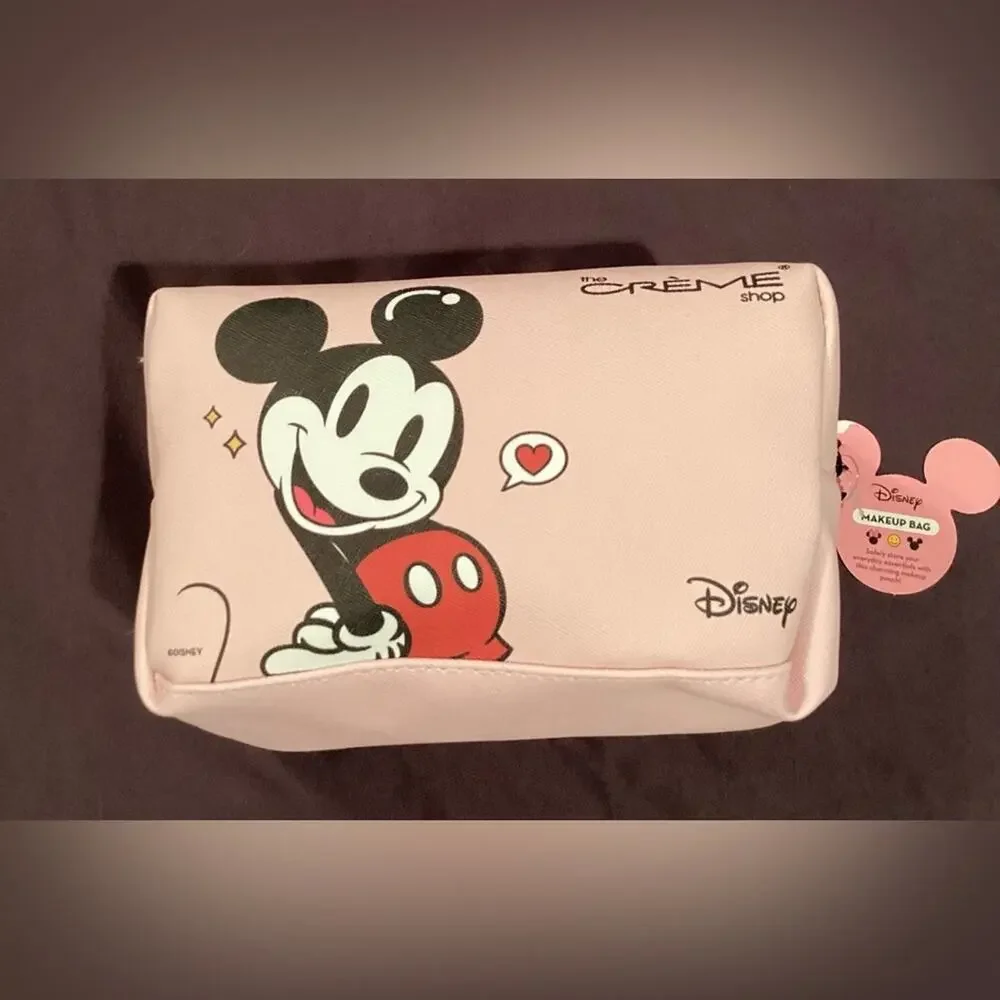 NWT Crème Disney Mickey & Minnie Mouse Makeup Bag cosmetic travel bag